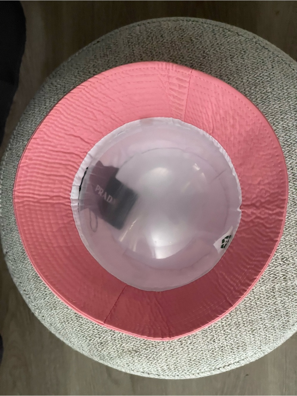 Prada Pink Re-Nylon Bucket Hat with Logo Plaque size Medium - Picture 6 of 6